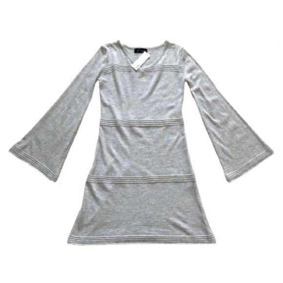 True Love V-Neck Bell Long Sleeve Space Dye Knit Sweater Dress Small NEW - Picture 7 of 12